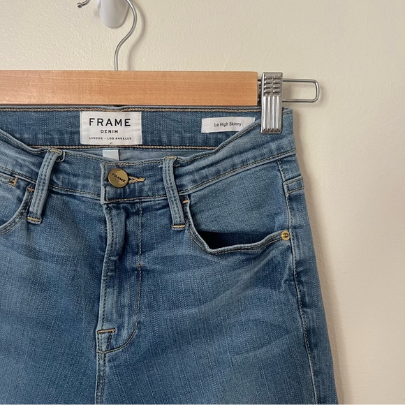 Frame Le High Skinny Denim Jeans Light Wash Size 24 - Picture 3 of 8